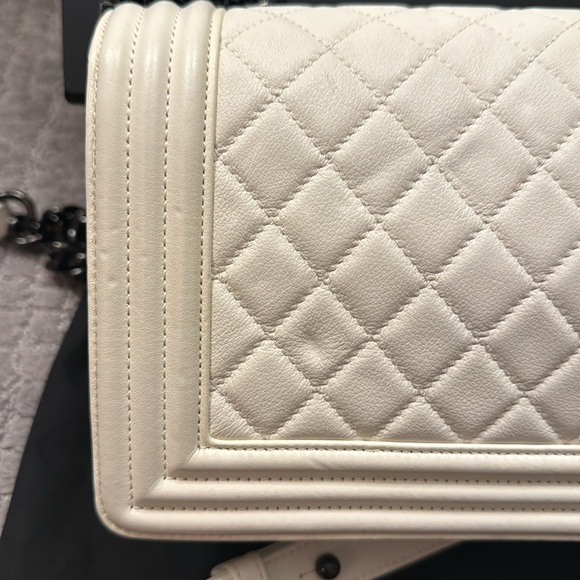 Authentic Chanel Ivory Black Boy Flap Bag - Picture 7 of 15